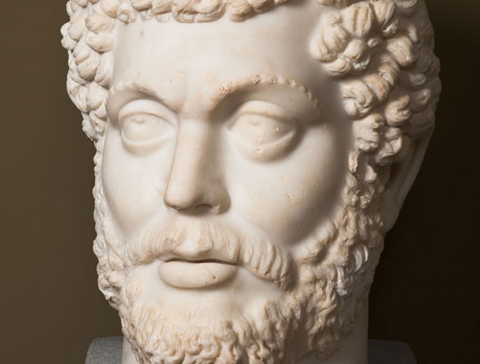 İmparator Marcus Aurelius heykelinin başı. Roma İmparatorluğu Dönemi, MS 2. yüzyıl (yak. MS 170-180)