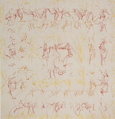 Ghada Amer Untitled (Albers) 1996, nakış, karışık teknik, 172 x 166 cm